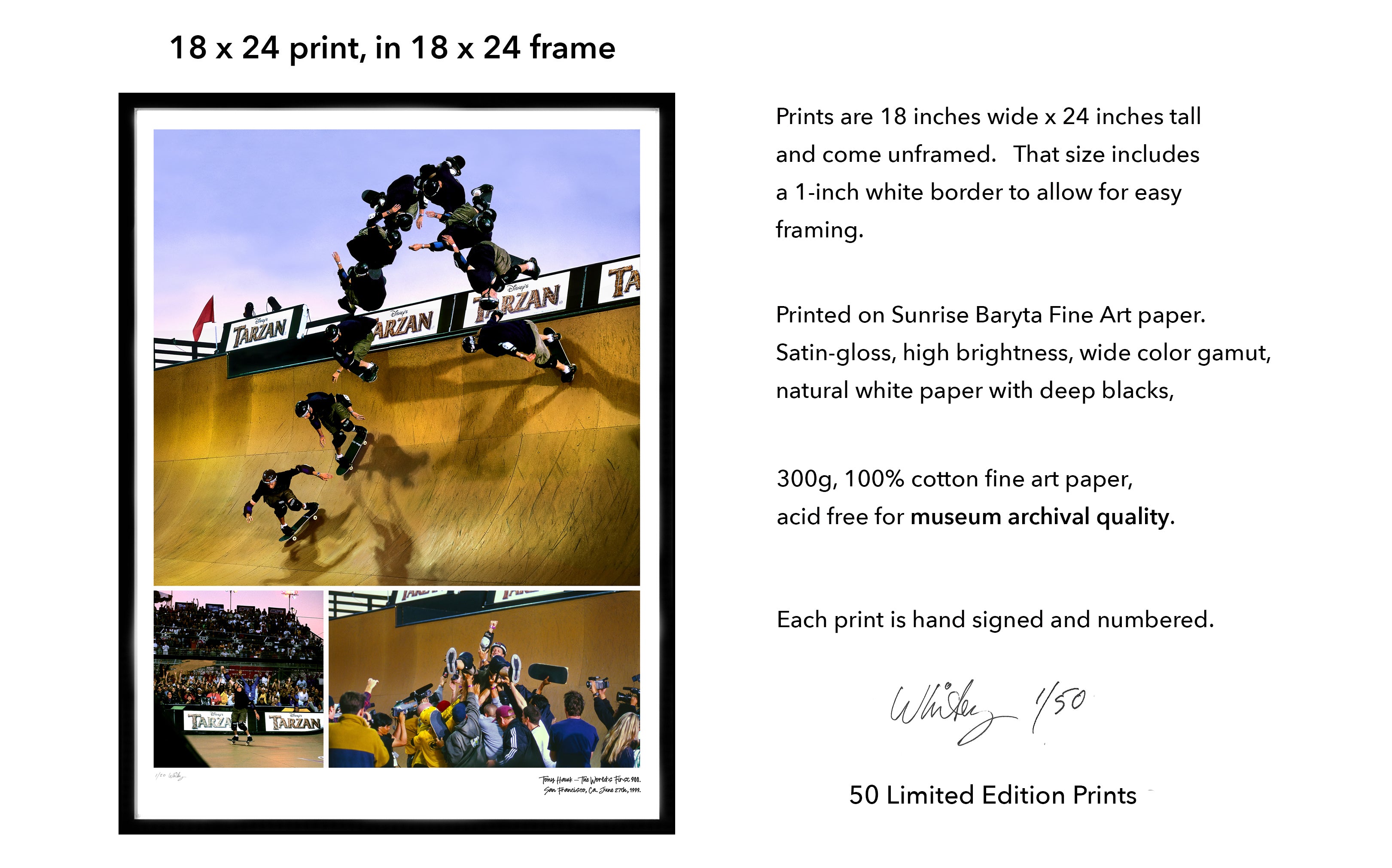 Tony Hawk - The Worlds First 900: LIMITED EDITION Fine Art Print